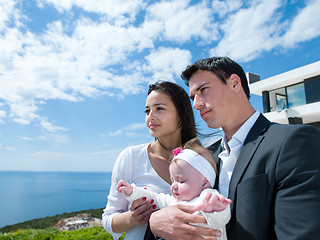 Image showing happy young family at home