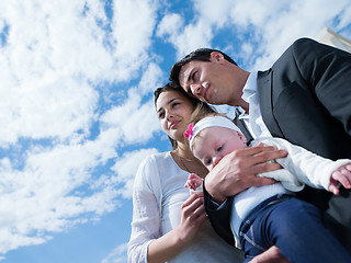 Image showing happy young family at home