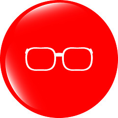Image showing glasses sign icon. Eyeglass frame symbol. web shiny button