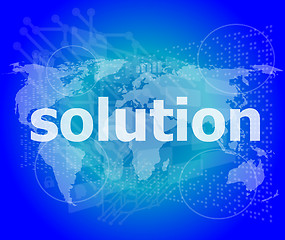 Image showing The word solution on digital screen, business concept