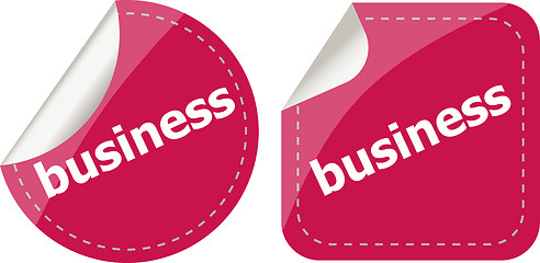 Image showing business word on stickers button set, label