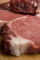 Image showing  sliced beef loin shell steak of tailless bone