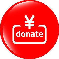 Image showing Donate sign icon. yen money symbol. web icon isolated on white