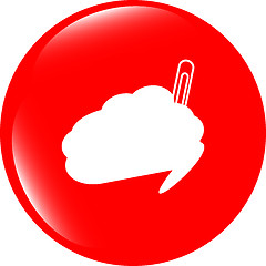 Image showing cloud button with clip, web icon isolated on white