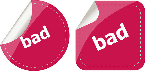 Image showing bad word on stickers button set, label