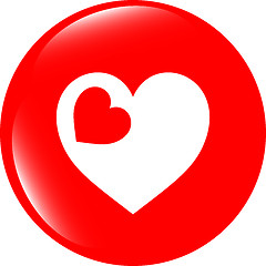 Image showing Valentine heart sign, web button isolated on white