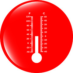 Image showing Thermometer web icon button
