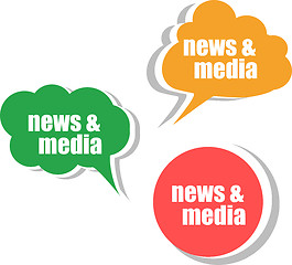 Image showing news and media. Set of stickers, labels, tags. Template for infographics