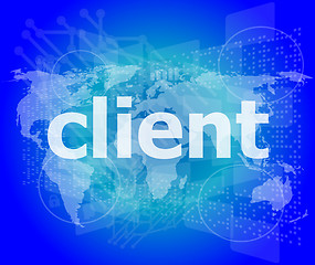 Image showing SEO web design concept: client on business digital background