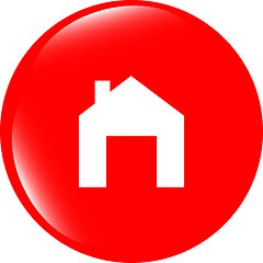 Image showing Home web icon, house sign on button