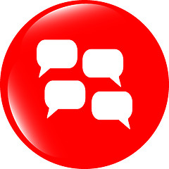 Image showing abstract cloud set icon. speech bubbles, symbol. Round button