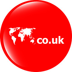 Image showing Domain CO.UK sign icon. Top-level internet domain symbol with world map