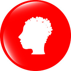 Image showing idea people head circle glossy wen icon