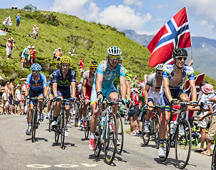 Image showing The Peloton in Pyrenees Mountains