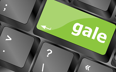 Image showing gale word on keyboard key, notebook computer button