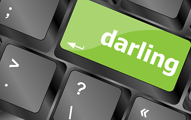 Image showing darling button on computer pc keyboard key