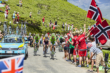 Image showing The Peloton in Pyrenees Mountains