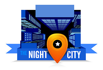 Image showing Night in the city. Top view