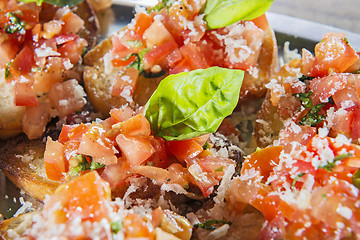 Image showing Close-up tomatoe bruschetta