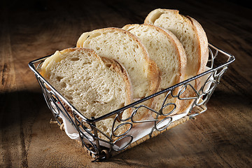 Image showing basket with baguette