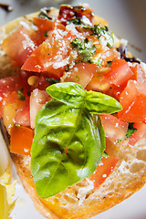 Image showing Close-up tomatoe bruschetta
