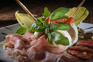 Image showing Plate with Italy appetizers