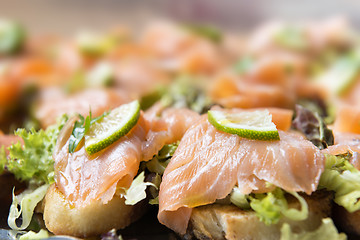 Image showing salmon sandwiches