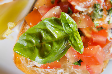 Image showing Close-up tomatoe bruschetta