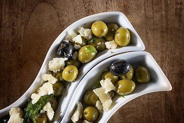 Image showing olives in bowls