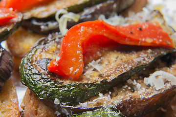 Image showing Bruschetta pepper courgette