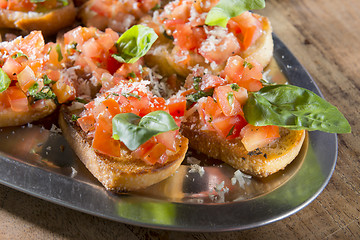 Image showing Close-up tomatoe bruschetta