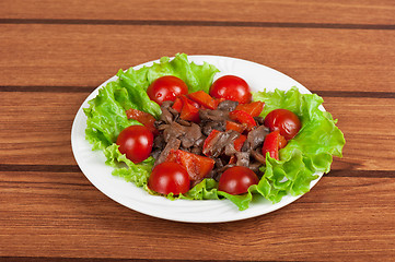 Image showing Roasted beef and mushrooms