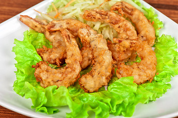 Image showing Fried shrimps