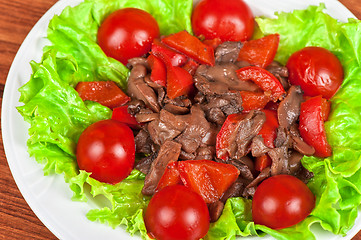 Image showing Roasted beef and mushrooms