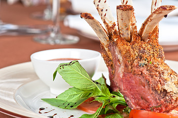 Image showing roasted lamb rib