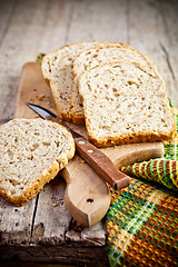 Image showing  fresh bread slices 