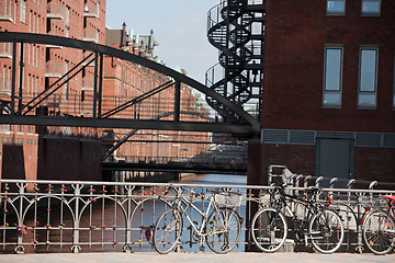 Image showing Hamburg Speicherstadt district view