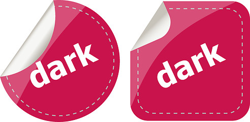 Image showing dark word stickers web button set, label, icon