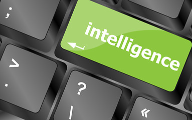 Image showing Close up view on conceptual keyboard - intelligence