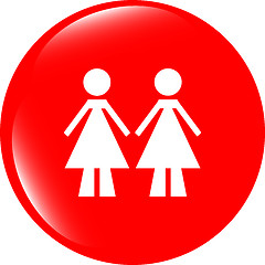 Image showing two woman glossy web icon on white background