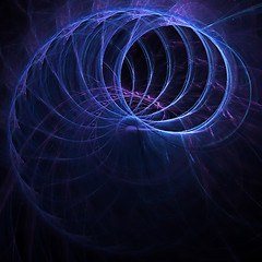 Image showing Blue Fractal Circular Abstract