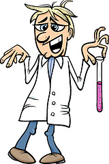 Image showing crazy scientist cartoon illustration