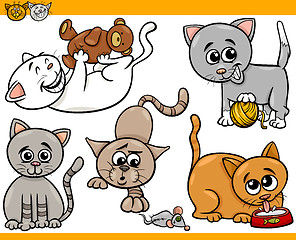 Image showing happy cats cartoon illustration set