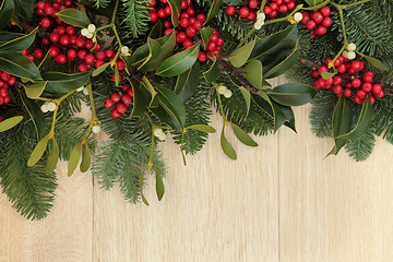 Image showing Holly and Mistletoe Border