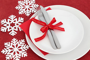 Image showing Christmas Dinner Place Setting