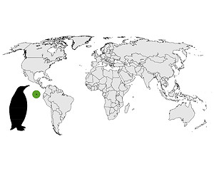 Image showing Galapagos penguin range