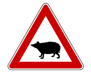 Image showing Hedgehog warning sign