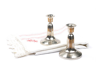 Image showing Candleholder and linen 