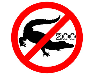 Image showing Crocodile in zoo prohibited