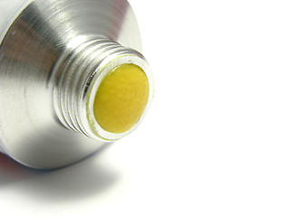 Image showing One open tube of horseradish on white